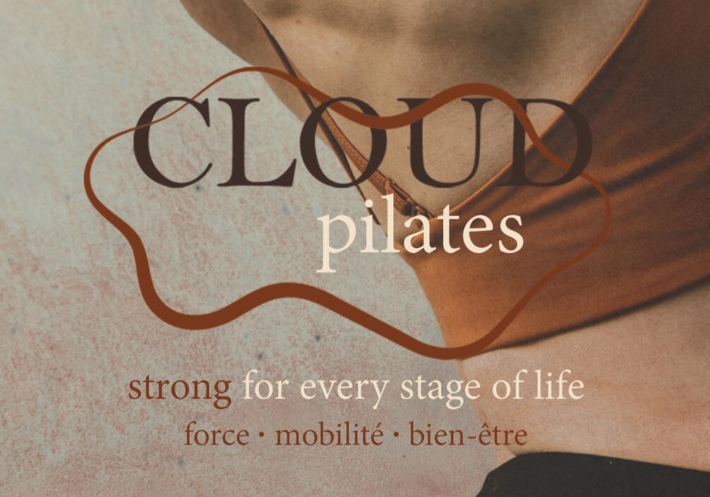 Aménagement intérieur d'un studio pilates et identité graphique.